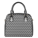 Pixel Zigzag Pattern Print Shoulder Handbag