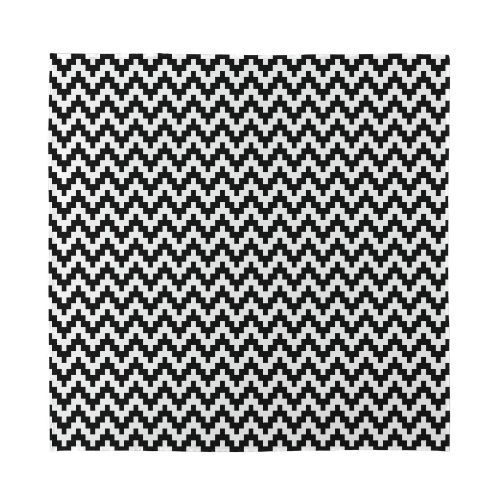 Pixel Zigzag Pattern Print Silk Bandana