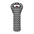 Pixel Zigzag Pattern Print Single Neoprene Wine Tote