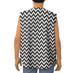 Pixel Zigzag Pattern Print Sleeveless Baseball Jersey
