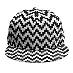 Pixel Zigzag Pattern Print Snapback Cap