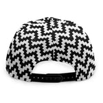 Pixel Zigzag Pattern Print Snapback Cap