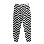 Pixel Zigzag Pattern Print Sweatpants