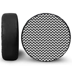 Pixel Zigzag Pattern Print Tire Cover