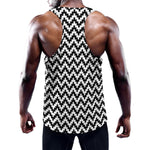 Pixel Zigzag Pattern Print Training Tank Top