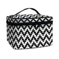 Pixel Zigzag Pattern Print Travel Makeup Bag
