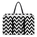 Pixel Zigzag Pattern Print Utility Tote Bag