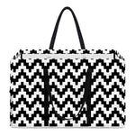 Pixel Zigzag Pattern Print Utility Tote Bag