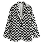 Pixel Zigzag Pattern Print Women's Blazer