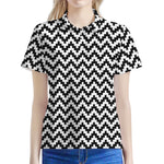 Pixel Zigzag Pattern Print Women's Polo Shirt