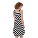 Pixel Zigzag Pattern Print Women's Sleeveless Dress