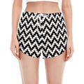 Pixel Zigzag Pattern Print Women's Split Running Shorts