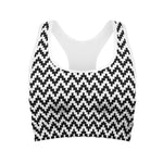 Pixel Zigzag Pattern Print Women's Sports Bra