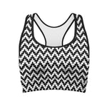 Pixel Zigzag Pattern Print Women's Sports Bra