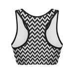 Pixel Zigzag Pattern Print Women's Sports Bra