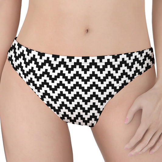 Pixel Zigzag Pattern Print Women's Thong