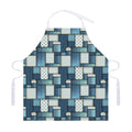 Plaid And Denim Patchwork Pattern Print Adjustable Apron