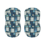 Plaid And Denim Patchwork Pattern Print Bar Stool Covers