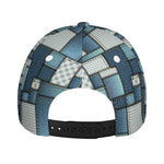 Plaid And Denim Patchwork Pattern Print Baseball Cap