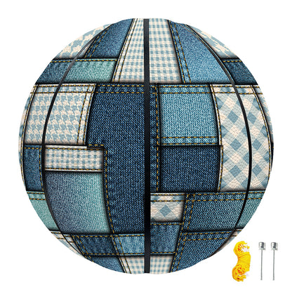 Plaid And Denim Patchwork Pattern Print Basketball