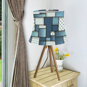 Plaid And Denim Patchwork Pattern Print Bell Lamp Shade