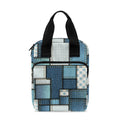 Plaid And Denim Patchwork Pattern Print Bible Tote Bag
