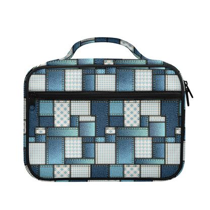 Plaid And Denim Patchwork Pattern Print Briefcase Bible Bag