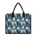Plaid And Denim Patchwork Pattern Print Canvas Tote Bag
