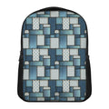 Plaid And Denim Patchwork Pattern Print Casual Backpack