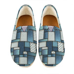 Plaid And Denim Patchwork Pattern Print Casual Shoes