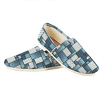 Plaid And Denim Patchwork Pattern Print Casual Shoes
