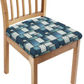 Plaid And Denim Patchwork Pattern Print Chair Cushion Cover