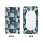 Plaid And Denim Patchwork Pattern Print Changing Pad Cover