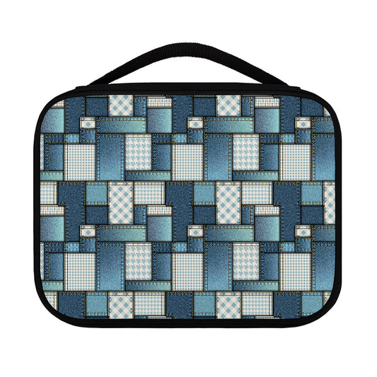 Plaid And Denim Patchwork Pattern Print Classic Bible Case
