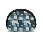 Plaid And Denim Patchwork Pattern Print Coin Purse
