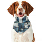 Plaid And Denim Patchwork Pattern Print Dog Bandana