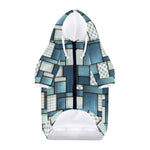 Plaid And Denim Patchwork Pattern Print Dog Zip Up Hoodie