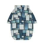 Plaid And Denim Patchwork Pattern Print Dog Zip Up Hoodie
