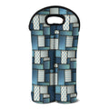 Plaid And Denim Patchwork Pattern Print Double Neoprene Wine Tote