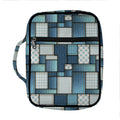 Plaid And Denim Patchwork Pattern Print Front Pocket Bible Bag