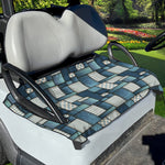 Plaid And Denim Patchwork Pattern Print Golf Cart Seat Cover