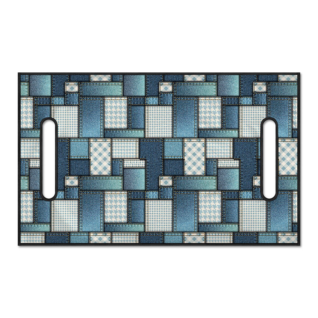 Plaid And Denim Patchwork Pattern Print Golf Cart Seat Cover