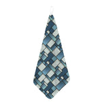 Plaid And Denim Patchwork Pattern Print Hand Towel