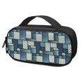 Plaid And Denim Patchwork Pattern Print Portable Cooler Travel Case
