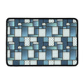 Plaid And Denim Patchwork Pattern Print Kitchen Mat