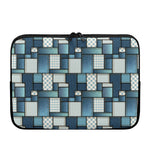 Plaid And Denim Patchwork Pattern Print Laptop Sleeve