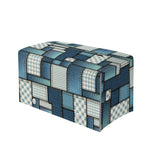 Plaid And Denim Patchwork Pattern Print Leather Tissue Box Cover