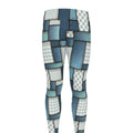Plaid And Denim Patchwork Pattern Print Men's Leggings