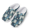 Plaid And Denim Patchwork Pattern Print Mesh Casual Shoes