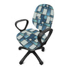 Plaid And Denim Patchwork Pattern Print Office Chair Cover